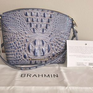 Brahmin Crocodile Embossed Leather Mini Duxbury  Melbourne Crossbody Bag